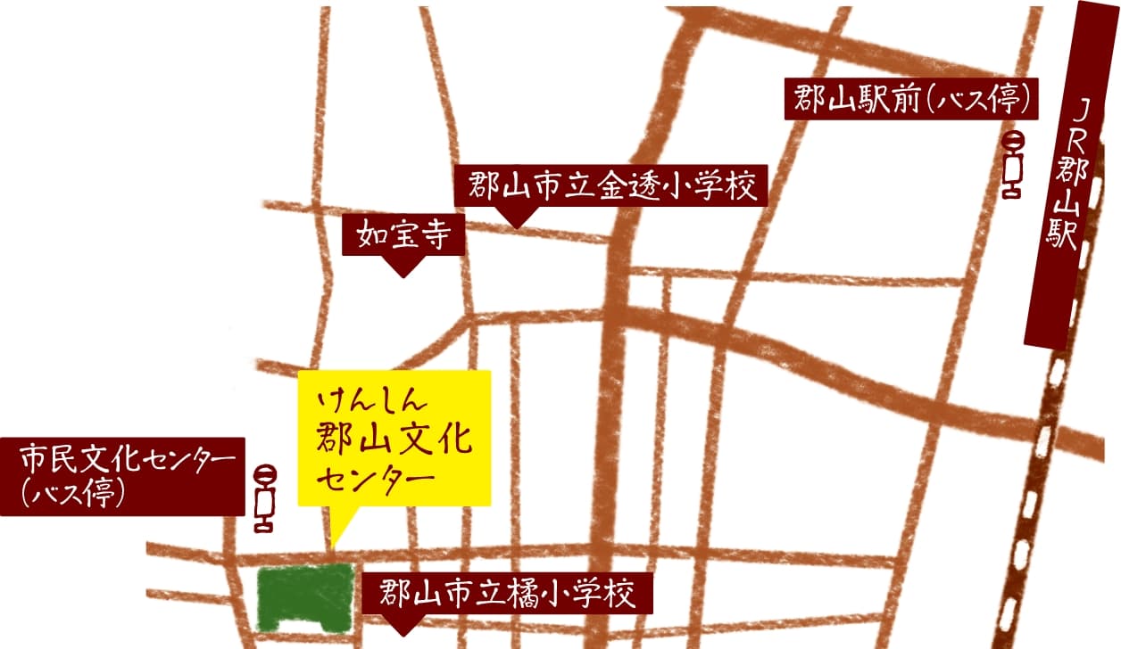 けんしん郡山文化センター アクセスマップ